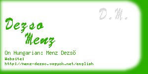 dezso menz business card