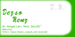 dezso menz business card